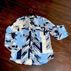 Calvin Klein Women’s Short Sleeve Linen Shirt, sz Small